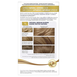 Clairol Nice'n Easy Liquid Permanent Hair Dye 8 Medium Blonde Hair Color Pack of 3