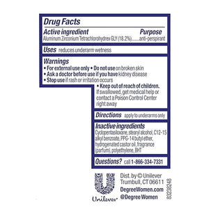 Degree Antiperspirant Deodorant 48-Hour Sweat and Odor Protection Sheer Powder Antiperspirant for Women 2.6 oz, 6 Twin Packs