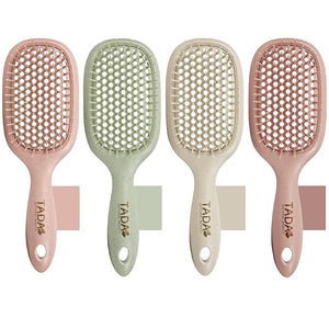 TADA Natural Beauty Hair Brush Detangler for Curly Thick Wavy and Thin Hair - Ventilation Holes for Quick Drying and Styling Detangler Brush for Women Men Kids (4 Colors) (4PK)