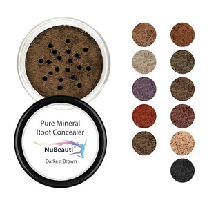 Root Concealer Touch Up Powder | All-Natural Crushed Minerals | Fast and Easy Total Gray Hair Cover Up For Black Brown Auburn and Blonde Hair - 0.30 oz (Darkest Brown)
