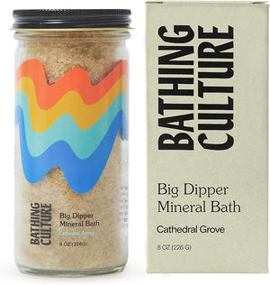 Bathing Culture Organic Big Dipper Mineral Salt Bath Epsom Salt and Dead Sea Salts Aromatherapy Bath Salts Jojoba Oil Natural Biodegradable Sustainable Vegan Personal Care 8 oz 227 g