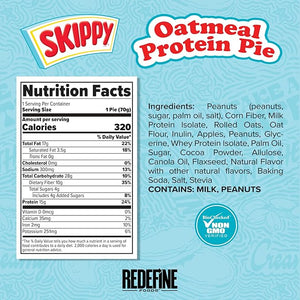 FINAFLEX Redefine Foods Oatmeal Protein Pie Skippy Chocolate - 8 Count - 15g of Protein Per Serving - Non-GMO