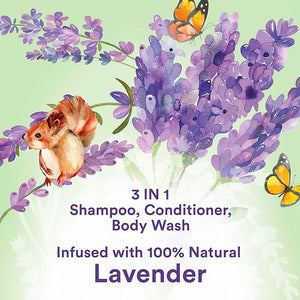 Suave Kids Natural Lavender Oil 3-in-1 Tear Free Body Wash Shampoo and Conditioners No Sulfates No Parabens No Silicones No Dyes 16.5 Oz Pack of 4