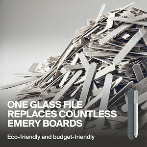 GERMANIKURE Czech Crystal Glass Nail File 3 Pack in Suede Sleeves - Professional Manicure &amp Pedicure Products for Smooth Easy Shaping of Natural Nails - Ideal Nail Care Gift