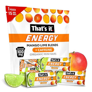 That¡¯s it. Mango Lime Energy Mini Bars | 100mg Natural Caffeine |Mango Lime| Allergy-Friendly, Nut Free, Organic, Non-GMO, Gluten-Free Snacks | 15 Count