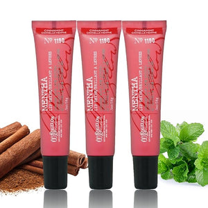 C.O. Bigelow Cinnamint Mentha Lip Shine Balm Tubes, Pack of 3 Bulk Lip Gloss with Cinnamon &amp; Peppermint Oil, High Gloss Shine Finish, 0.5 oz