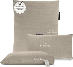 BADESOFA¢ç Luxury Bath Pillows for Tub Full Body Set - 3-Piece Bath Pillow Set with Premium Materials &amp; CleanDry+ - Bathtub Pillows for Head and Neck Support - Tub Pillow for Bathtub in Beige