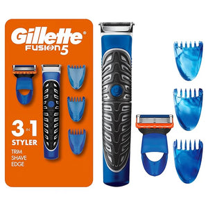 Gillette Styler: Beard Trimmer Men's Razor &amp Edger All Purpose Styler All-in-one Tool Shave Trim &amp Edge Waterproof Fusion Razors for Men / Styler with 3 Comb Attachments