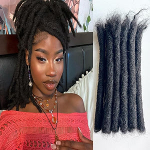 12 inch 10 Strands Loc Extensions Human hair 2.0cm Width 100% Read Human Hair Dreadlock Extensions for Men/Women, Can be Dyed Soft Dreads Extensions