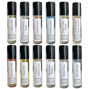 Fragrance Oil Samples For Men - Enhanced Scents Perfume - Scented Body Oil Travel Size Cologne Perfume Gift Set 12 Pc (Mens Mystery Box)