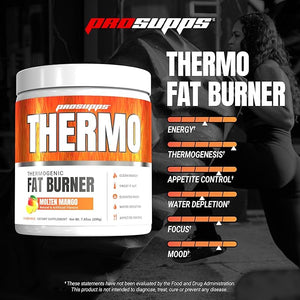 PROSUPPS Thermogenic Fat Burner Powder Molten Mango - Weight Loss &amp Metabolism Booster Pre Workout Supplement for Women &amp Men - Supports Appetite Control &amp Boosts Energy - Gluten-Free - 2