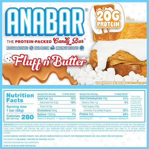 Anabar Protein Bar The Protein-Packed Candy Bar Amazing Tasting Protein Bar No Sugar Alcohols High Protein Amazingly Delicious 20 Grams of Protein (12 Bars Marshmallow Peanut Butter)