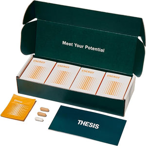 THESIS Energy - Nootropic Brain Support Supplement - Promote Daily Energy Focus &amp Motivation - Choline L-Tyrosine TeaCrine &amp More - 24 Servings - 1 Month Supply