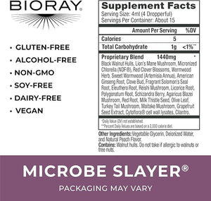 BIORAY Daily Microbe Slayer - 2 fl oz - Promotes Balance of Intestinal Microbes &amp Nourishes The Liver - Non-GMO Vegetarian Gluten Free