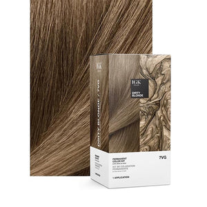 IGK Permanent Hair Dye Color Kit | 7VG Dirty Blonde - Dark Beige Blonde | 100% Gray Color Coverage + Strengthen + Shine | Ammonia Free