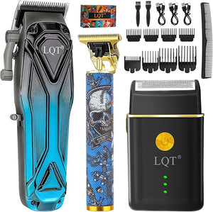 Hair Clipper Kit for Men Professional Cordless Rechargeable Hair Clippers &amp Beard Trimmer Set with Foil Shaver Complete Cutting Kit for Home Use