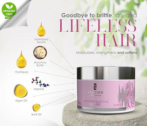 Lazzios Intense Hair Mask ? Deep Conditioning Treatment with Nano-Repair Technology Hydrating Keratin &amp Argan Oil Mask for Dry Frizzy Hair ? 300g