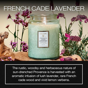 Voluspa French Cade Lavender Candle 18 oz Coconut Wax Blend Scented Candles for Home 100 Hour Burn Time Candle Jars