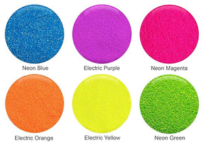 GLITTIES - (6PK) - (.008) - Neon Matte Fine Glitter Powder 6 pk Kit - Great for Nail Art Mix with Gel Nail Polish Gel and Acrylic Powder Hair Decoration - (60 Gram)