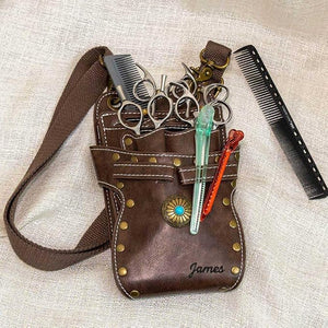 Personalized Hairdressing Scissor Waist Pouch with Name Hairdresser Gift Custom Name Scissor Pouch Barber Gift Scissors Belt Bag Hairstylist Tool Bag Hair Stylist Scissors Holder Hairdresser Hip Bag