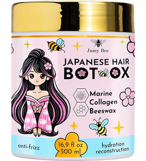 Hair Mask for Damaged Hair Japanese - 16.9?oz | Thermal Activated Keratin &amp Collagen Treatment with Beeswax &amp Seaweed Deep Repair Frizz Control Intense Hydration Formaldehyde-Free Long-La