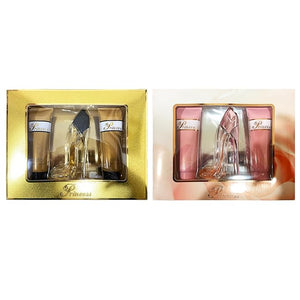 META-BOSEM 2 Sets (Prinss Gold+Prinss Pink) of Women's Fragrance Set - Sweet Floral Scent - Great Holiday Gift - a High-Heel Classic Bottle (90ml Shower Gel+50ml EDT+90ml Body Lotion)