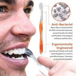 LINHART Extra Soft Toothbrush ? Teeth Whitening Toothbrush with Multi Length Bristles 4 Pack