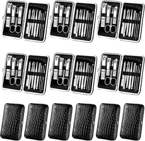 Geosar 12 Sets Christmas Stocking Stuffer Manicure Set Nail Clippers Set Pedicure Kit 12 in 1 Stainless Steel Professional Grooming Kits Nail Care Tools with Travel Case for Xmas Gifts(Classic Style)