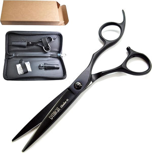 Professional Hair Scissors Salon Shears 6 Inch Extremely Sharp 440C Blades DynaCut Razor Sharp Haircutting Shears Hairdressing Scissors with Cleaning Oil and Remove Finger Ring Inserts