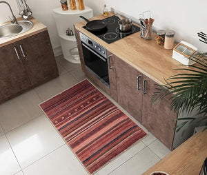 Keen Home Design 2x3 Rug - Machine Washable Entry Rug with Non-Slip Backing Ideal for Enteryway Kitchen Bathroom Laundry Room - Vintage Easy Clean Durable Low Pile Rug - (2' x 3')