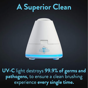 TAO Clean Germ Shield UV Toothbrush Sanitizer ? Universal Cleaning Station that Accommodates all Manual and Electric Toothbrushes, Travel Friendly, Kills 99.9% of Germs