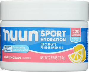 Nuun Sport Electrolyte Powder Drink Mix with Magnesium Calcium Potassium Chloride and Sodium Pink Lemonade Flavor Gluten Free &amp Vegan Up to 20 Servings