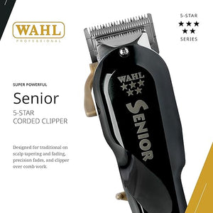 Wahl Professional 5 Star Senior Clipper V9000 Motor Adjustable Taper Lever Includes 3 Cutting Guides