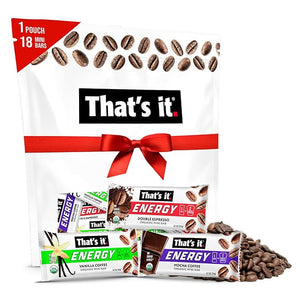 That¡¯s it. Organic Energy Coffee Mini Bars - (6 each of Vanilla, Mocha, Double Espresso) Grab and Go, No Added Sugars, Non-GMO, Caffeine Power Snack, Kosher, Allergy Friendly (Variety - 18 Count)