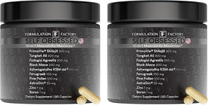 Formulation Factory Self Obsessed MAXXED 10-in-1 Men¡¯s Vitality Supplement with Shilajit, Tongkat Ali, Ashwagandha, Maca, Fadogia, Fenugreek, Zinc, Boron &amp; AstraGin¢ç ? 4 Month (Pack of 2)