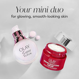 Olay Super Serum and MicroSculpting Cream Mini Duo Best Sellers Kit, Super Serum 0.4 FL OZ , MSC 0.5 FL OZ