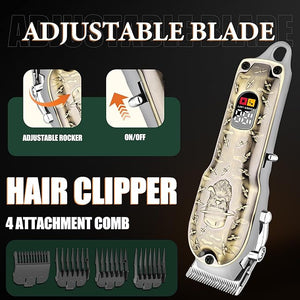 Hair Clippers Set for Men Hair Clipper Trimmer with LED Display Professional Cordless Hair Clipper Shaver Beard Trimmer Hair Cutting Machine for Men Holiday Gift for Him Father's Day Gift