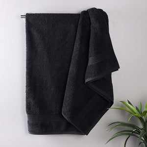 Superior Egyptian Cotton Bath Towel Set Home Bathroom Towels Master Guest Bath Decor Essentials Quick Dry Absorbent Large Body Towels Spa Hotel Resort Adult Kids Set of 2 Black