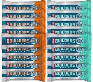 Clif Bar - Builder's Protein Bar Variety Pack, 20g of Protein (Chocolate Mint &amp; Chocolate Peanut Butter) - 18 Count
