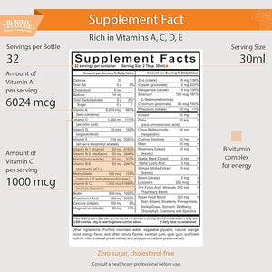 Buried Treasure VM100 Daily Multi - 32 Servings Liquid Vitamins Minerals Supplement with Dose Cup