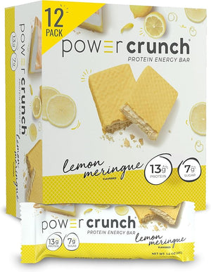 Power Crunch Protein Wafer Bars High Protein Snacks with Delicious Taste Lemon Meringue 1.4 Ounce (12 Count)