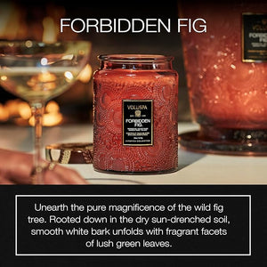 Voluspa Forbidden Fig Candle 18 oz Coconut Wax Blend Scented Candles for Home 100 Hour Burn Time Candle Jars