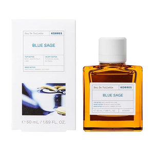 KORRES Eau de Toilette Blue Sage Fragrance Spray Unisex Perfume with Mint Lime &amp Grapefruit Sage &amp Nutmeg Heart Patchouli &amp Vetiver Base Fougere-Citrus-Woody Aroma for Women and Men