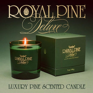 Royal Pine Deluxe Pine-Scented Candle by Vacation Sunscreen Premium Soy-Blend Wax 70-Hour Long Burning Winter House Decor Gift for Women &amp Men 7 Oz.