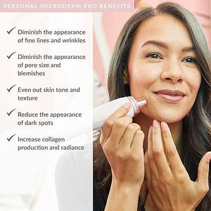 PMD Beauty Personal Microderm Pro - at-Home Microdermabrasion Machine with Kit for Face &amp Body - Exfoliating Crystals and Vacuum Suction for Fresh and Radiant Skin - High &amp Low Speed Options
