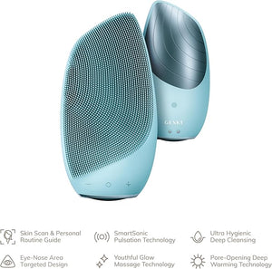 GESKE SmartAppGuided Sonic Thermo Facial Brush | 6 in 1 | Skin Cleansing | Cleansing Brush with Thermal Function | Electric Facial Massager