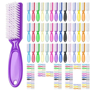 140 Pcs Handle Grip Nail Brush Bulk Hand Cleaning Brushes Pedicure Manicure Tools Soft Stiff Bristles for Cleaning Fingernails Nail and Toe(Multicolor)
