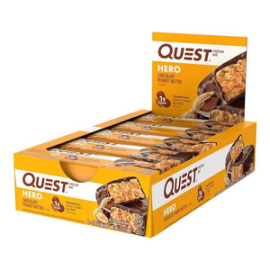 Chocolate Peanut Butter Hero Quest Nutrition Protein Bar High Protein Low Carb Gluten free 1.90 Ounce (Pack of 10)