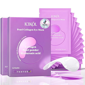Under Eye Patches For Instant Tightener with Collagen, Eye Patches for Dark Circles Treatment with Women Beauty, Under Eye Mask for Puffy Eyes Treatment and Hydrating (White, 24 Pairs)