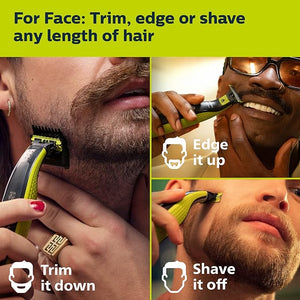 Philips Norelco OneBlade 360 Blades Genuine Replacement Blades for OneBlade Electric Shaver and Trimmer Durable Stainless Steel Trim Edge and Shave 3 Pack QP430/80